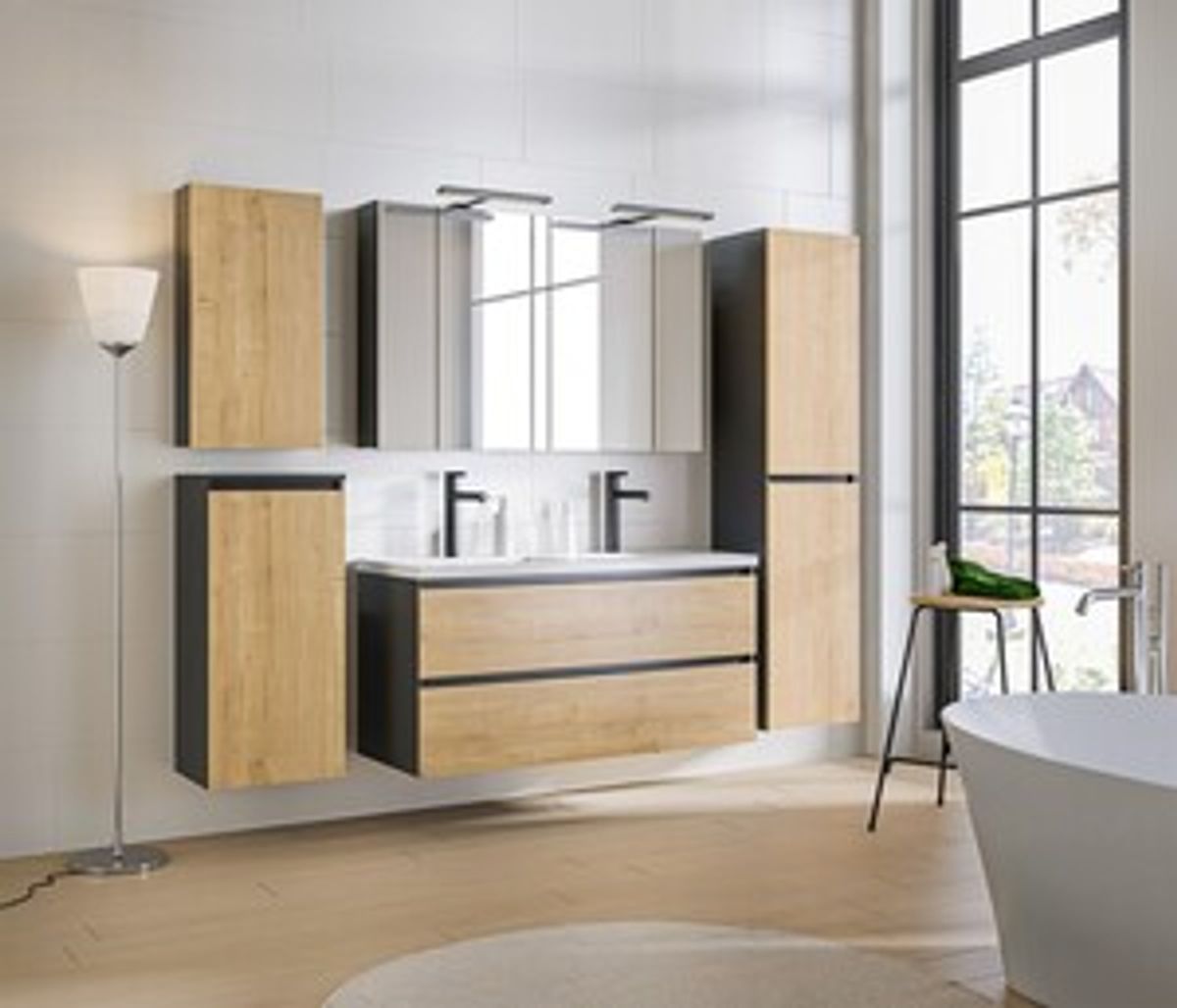 MONAKO GREY OAK 120CM SERVANTSKAP