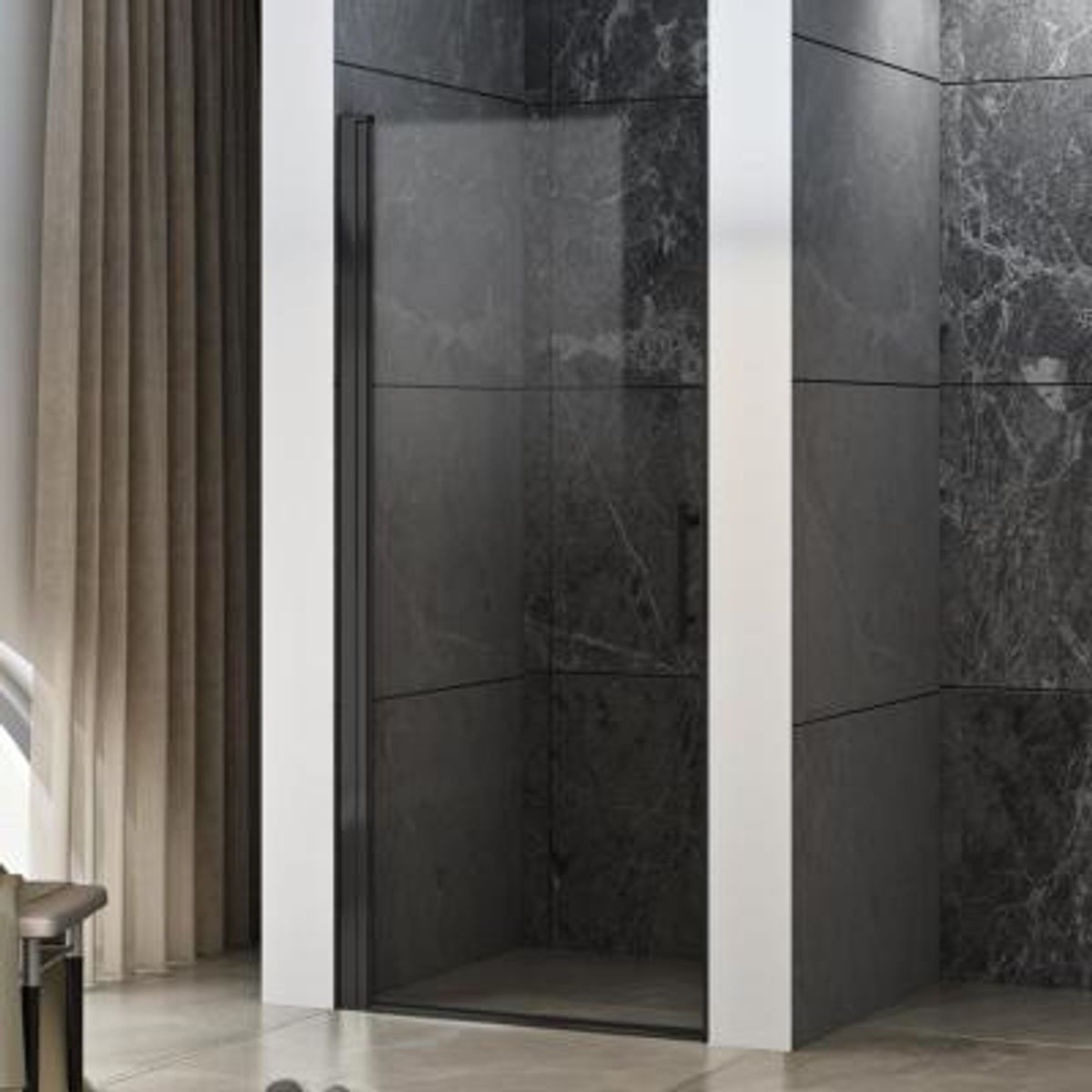 A-collection Imber Black dusjdør rett
